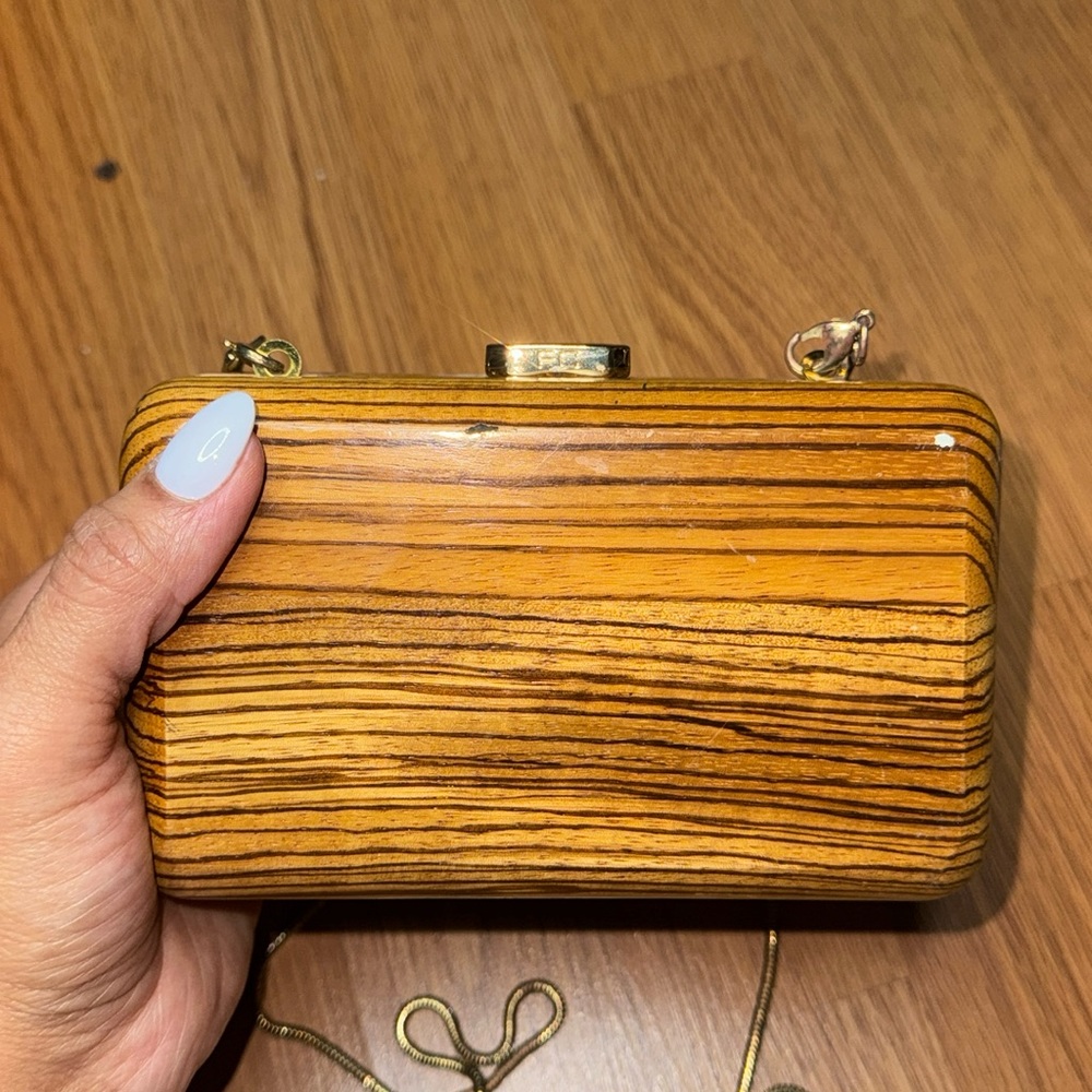 💯Wood sjpukder chain bag